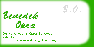 benedek opra business card